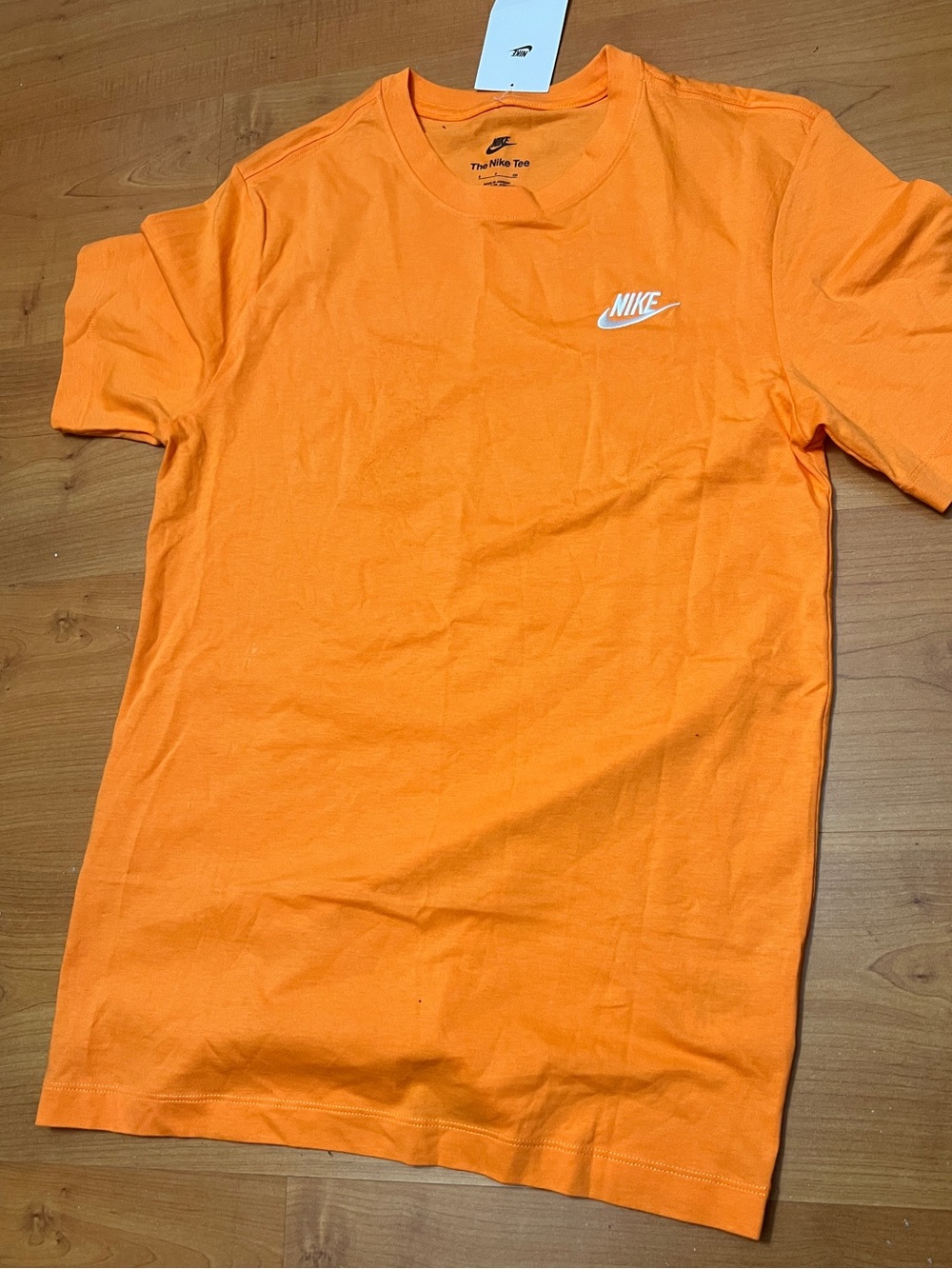 Nike Orange Short-Sleeve Crew Neck Tee with White Swoosh